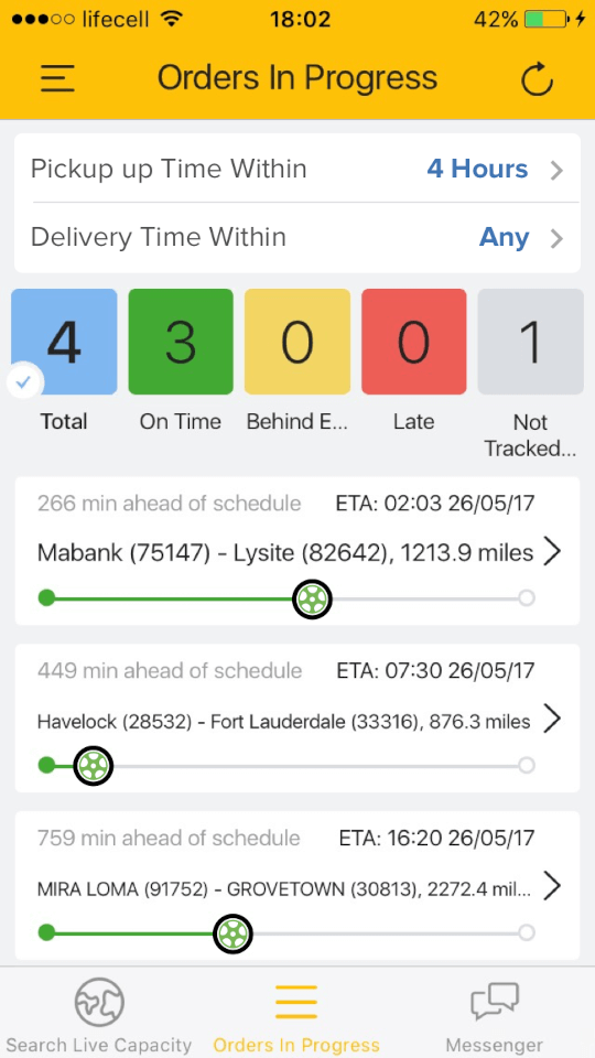 transportation mobile application, screen 2